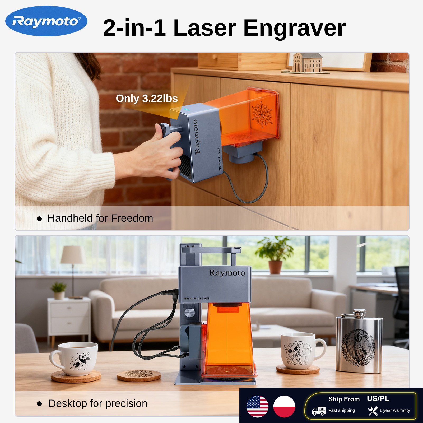Industrial Laser Engraving Machine - Raymoto R1/R1 Pro Handheld Laser Engraver