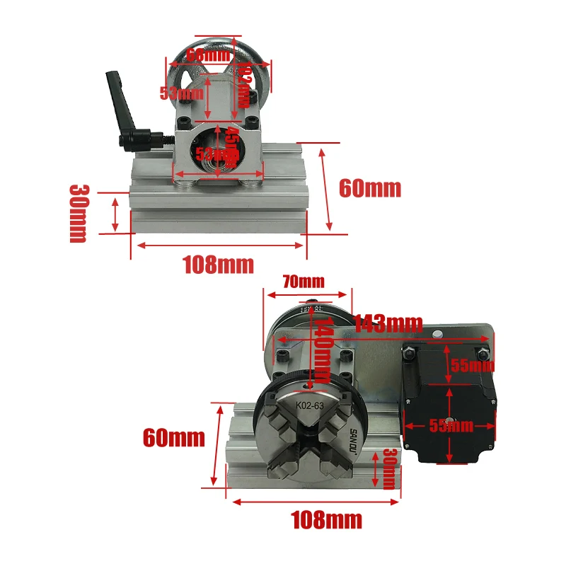 DIY 4th 5th Rotary Axis For Mi - Cnc Router Machine avaliação e preço