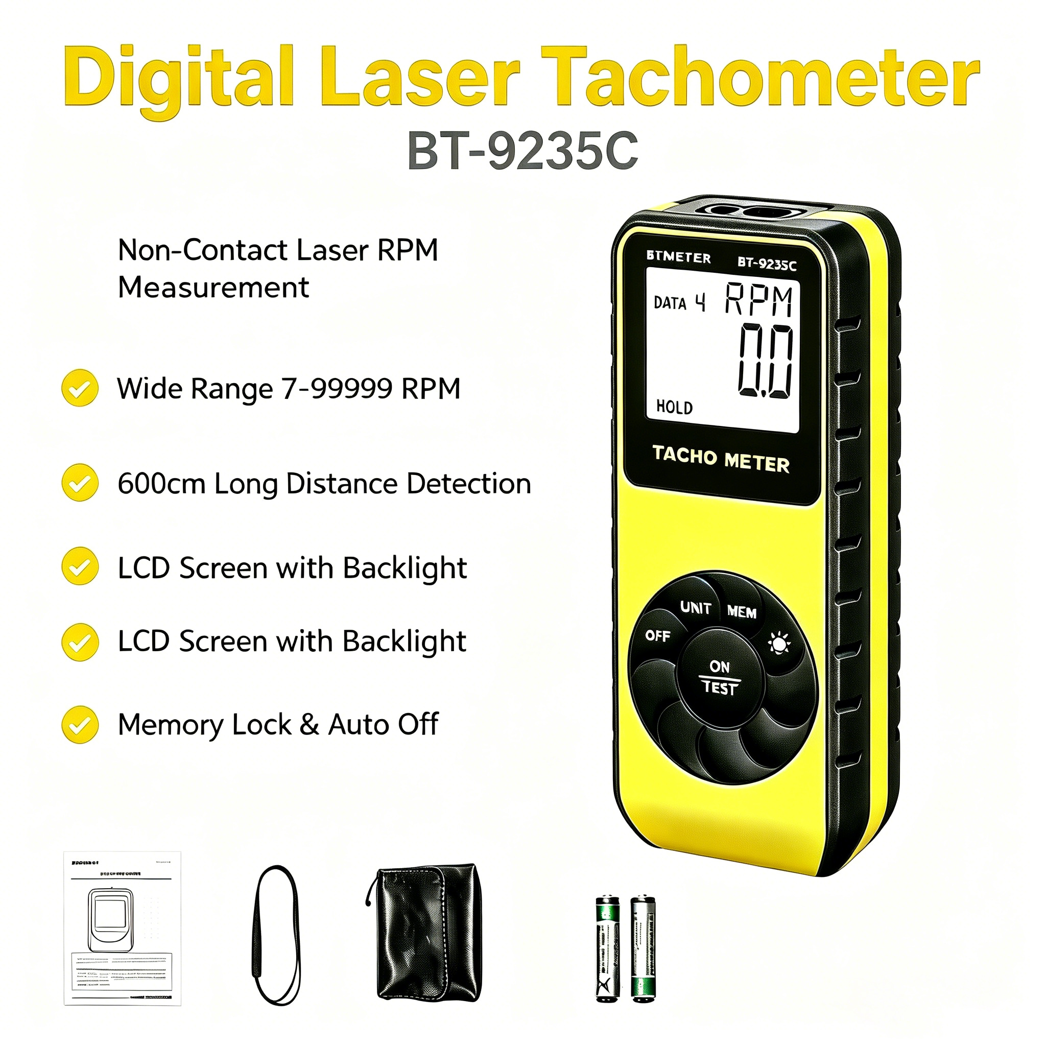 Digital Laser Tachometer Non C - Industrial Laser Tachometer avaliação e preço