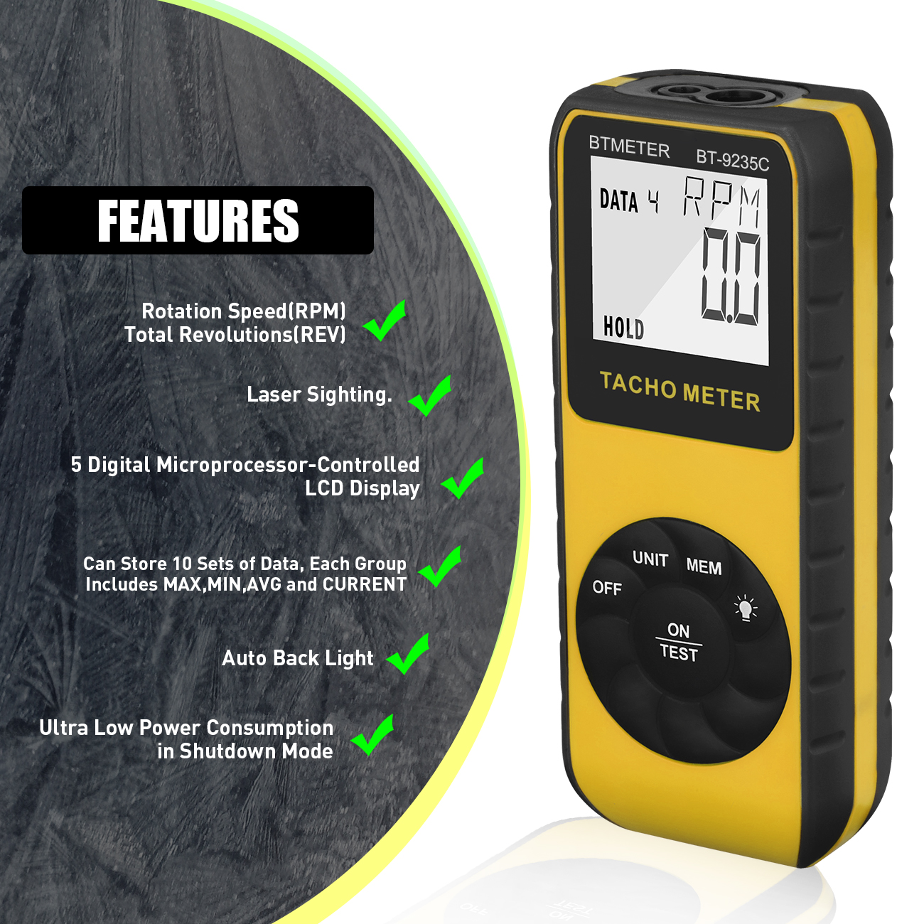 Digital Laser Tachometer Non C - Industrial Laser Tachometer avaliação e preço