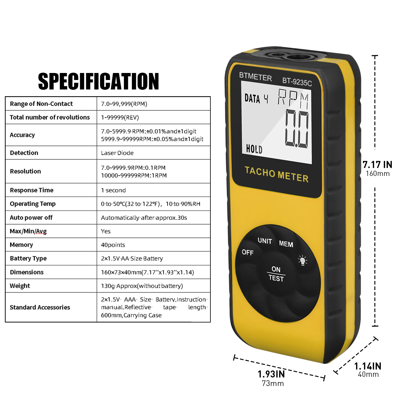 Digital Laser Tachometer Non C - Industrial Laser Tachometer avaliação e preço
