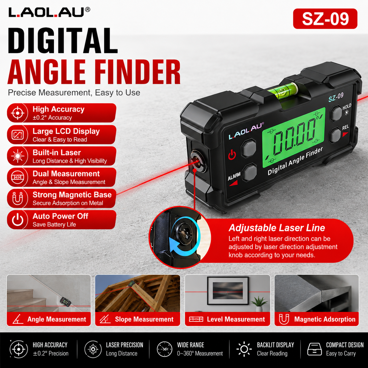 Digital Laser Angle Gauge USB  - Industrial Laser Alignment avaliação e preço