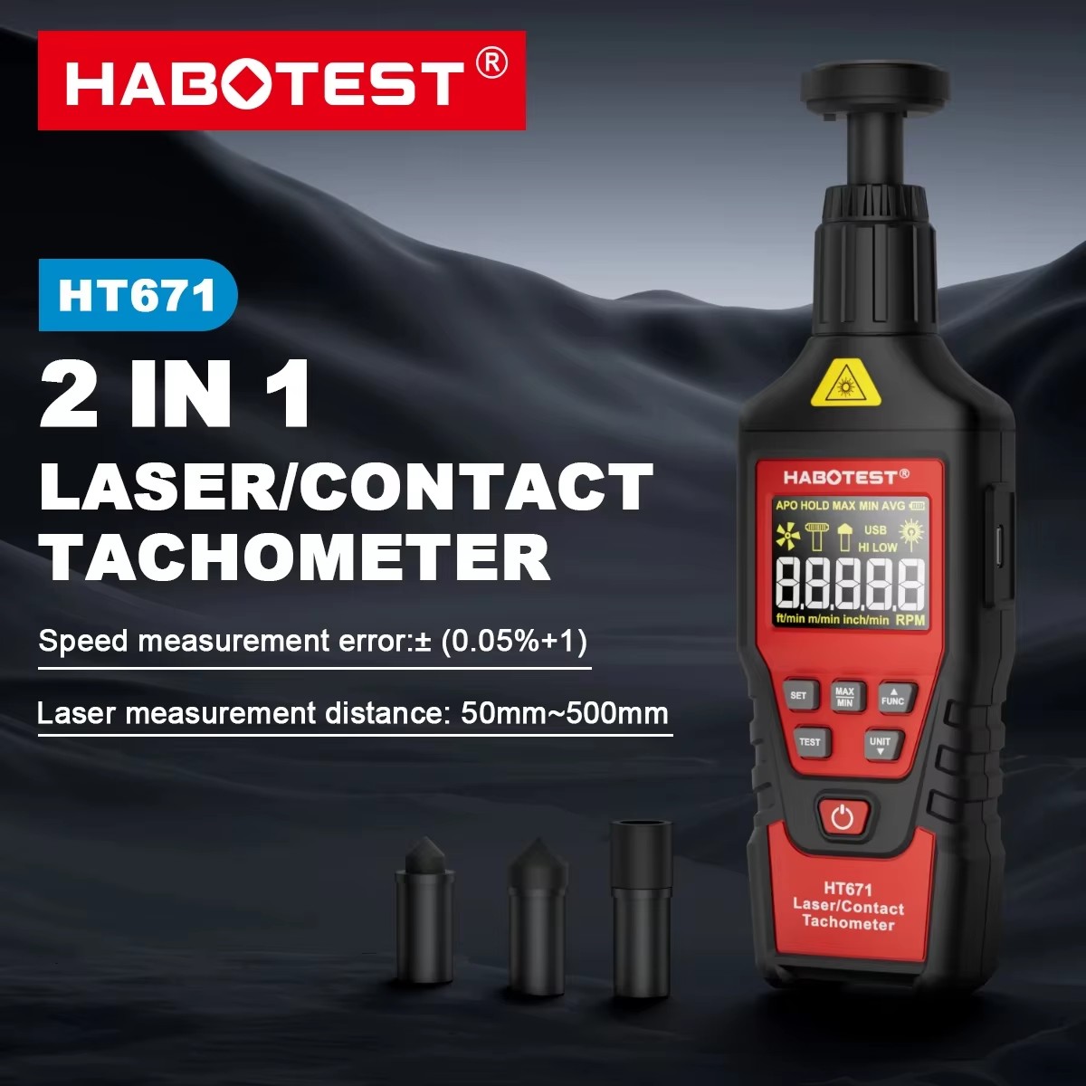 HABOTEST HT671 2-in-1 Digital  - Industrial Laser Tachometer avaliação e preço