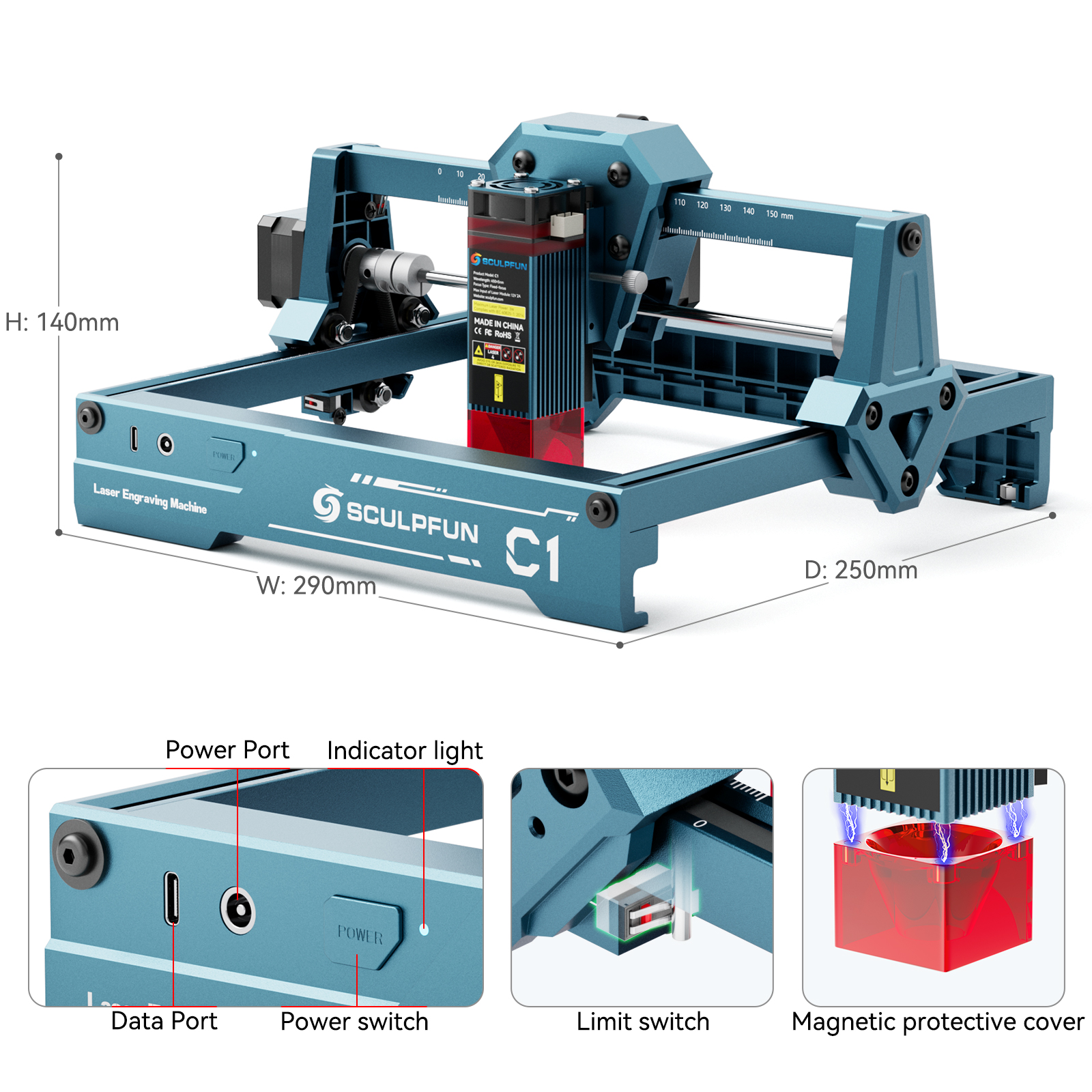 Sculpfun 3W C1 Mini Laser Engr - Industrial Laser Engraving Machine avaliação e preço