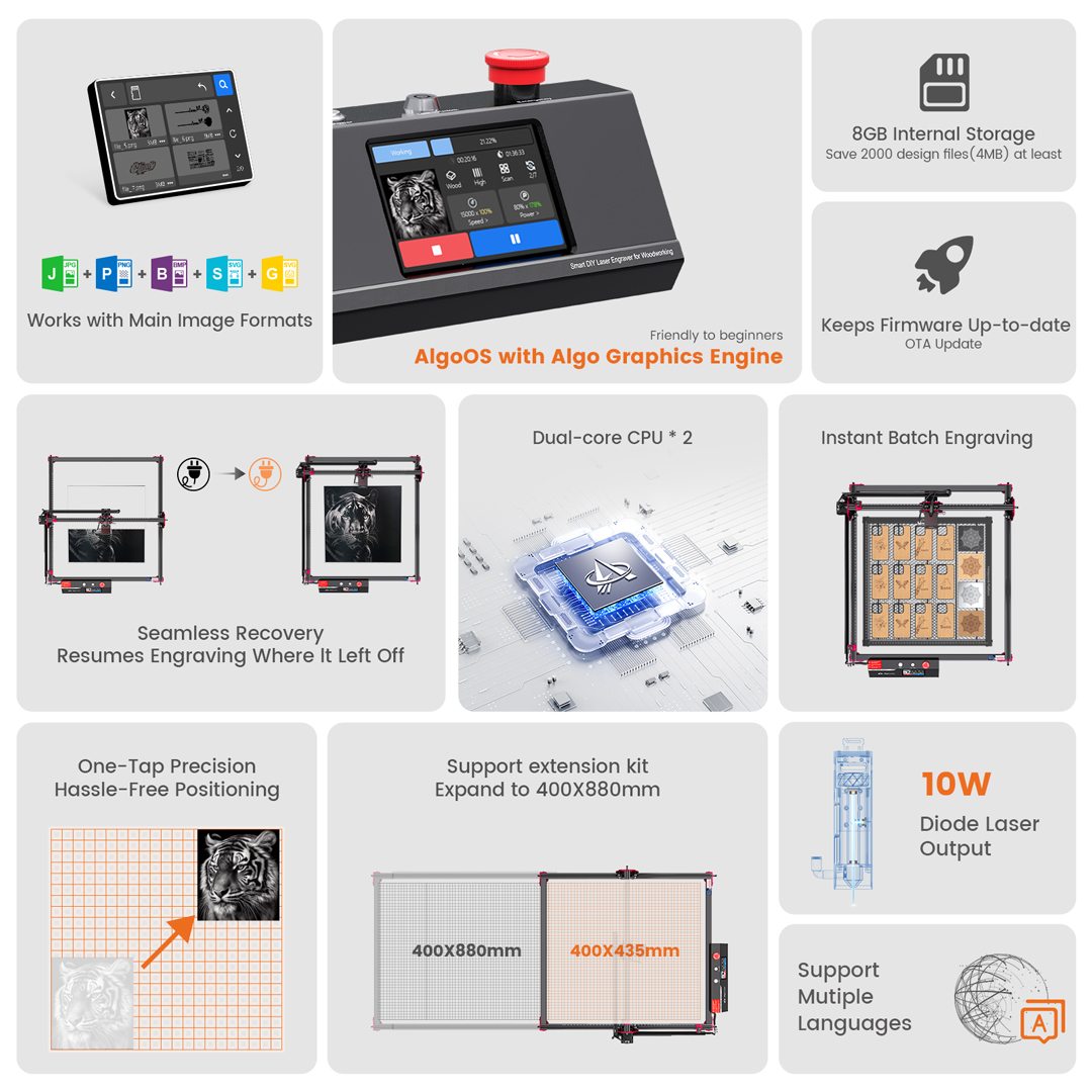 AlgoOS Control Smart High Powe - Industrial Laser Engraving Machine avaliação e preço