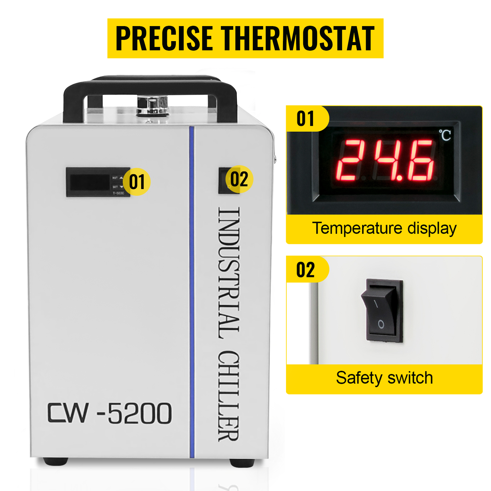 SIHAO 80W-130W CO2 Tube Indust - Laser Chiller Water Cooler avaliação e preço