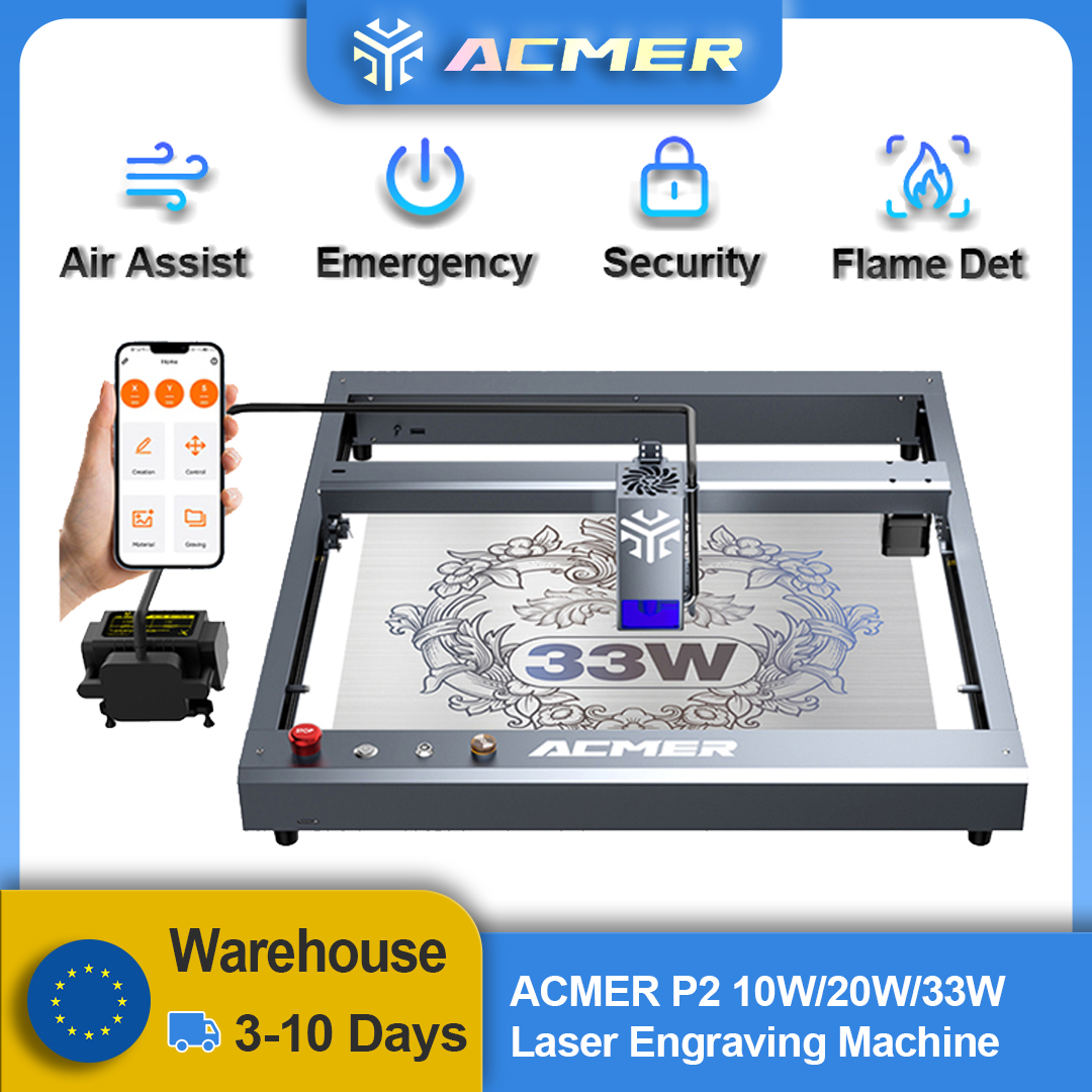 ACMER P2 Laser Engraver 33W 20 - Industrial Laser Engraving Machine avaliação e preço
