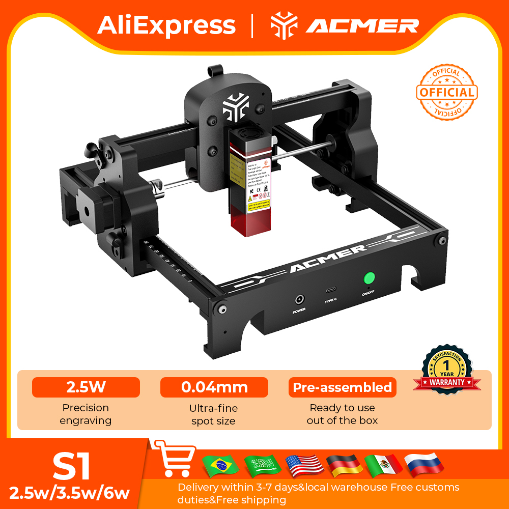 ACMER S1 Mini Laser Engraving  - Industrial Laser Engraving Machine avaliação e preço