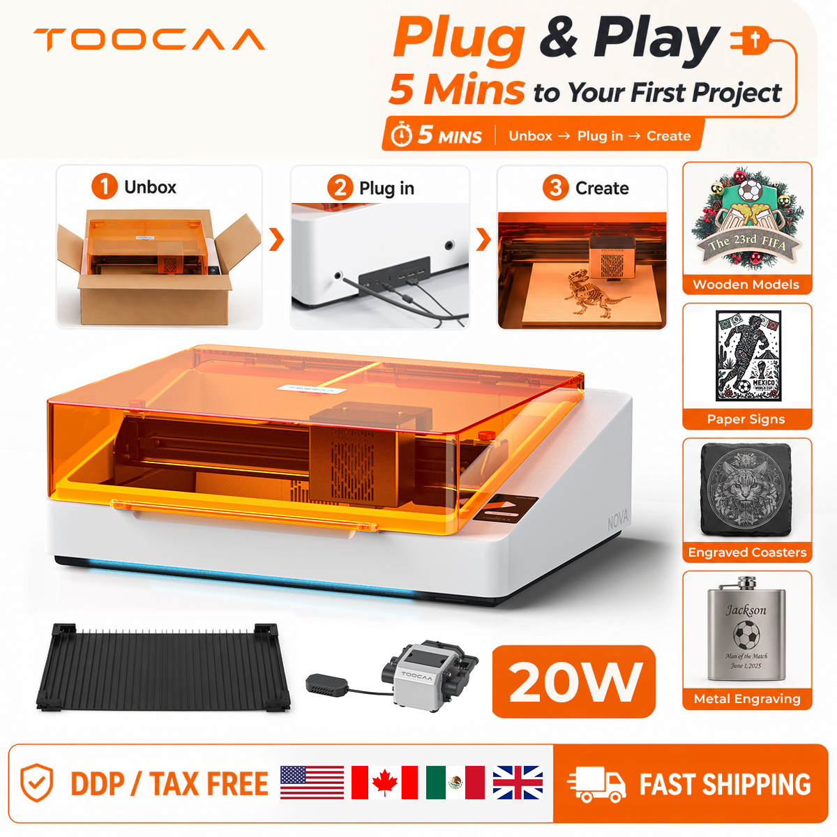 TOOCAA NOVA 20W Beginner-Frien - Industrial Laser Engraving Machine avaliação e preço