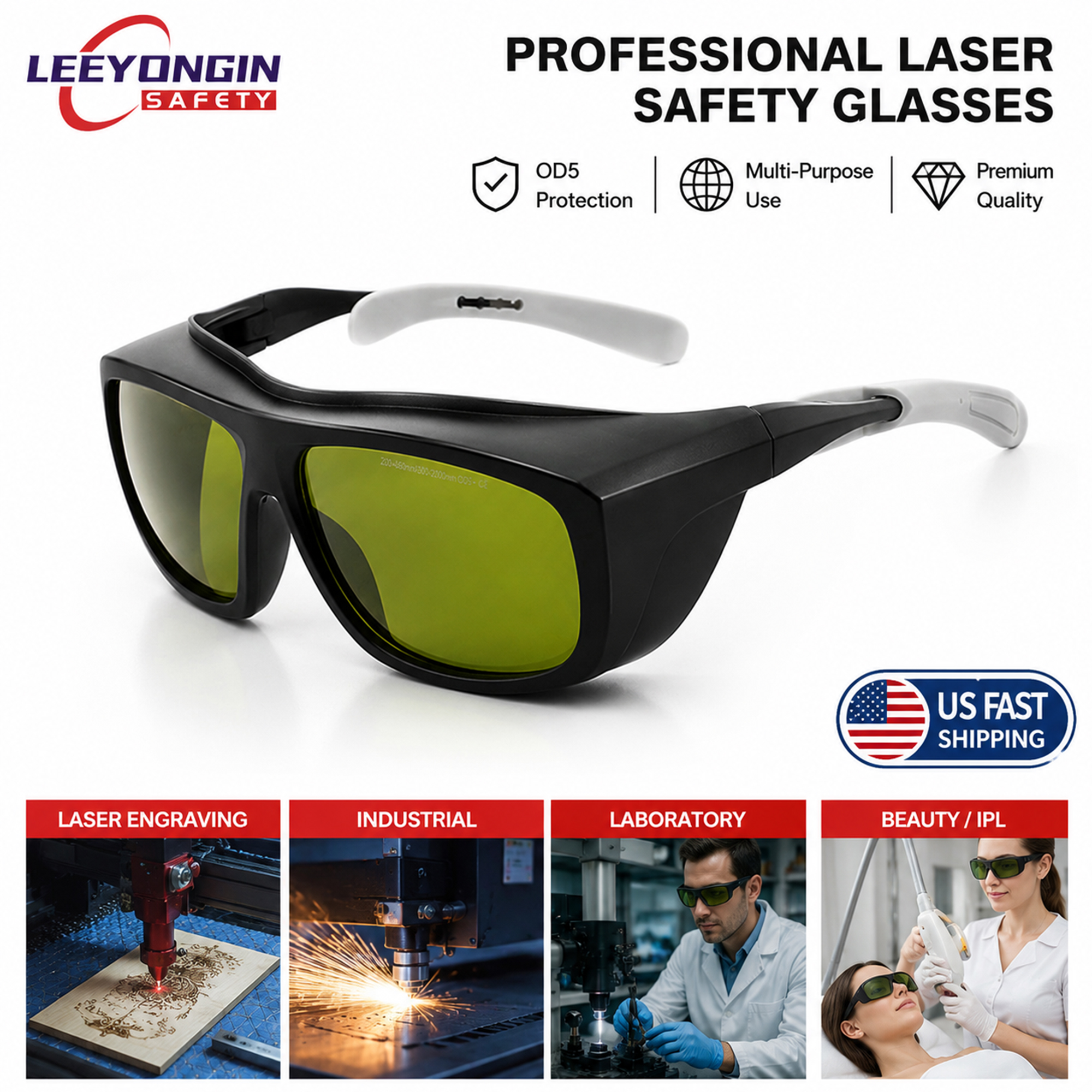 Laser Safety Glasses OD5+ Prof - Industrial Uv Laser avaliação e preço