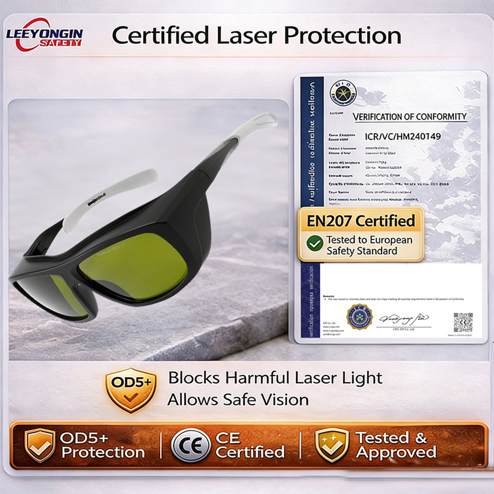 Laser Safety Glasses OD5+ Prof - Industrial Uv Laser avaliação e preço