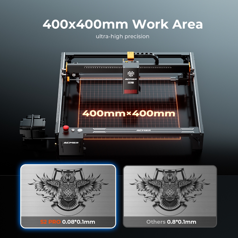ACMER S2 PRO 36W/48W Laser Eng - Industrial Laser Engraving Machine avaliação e preço