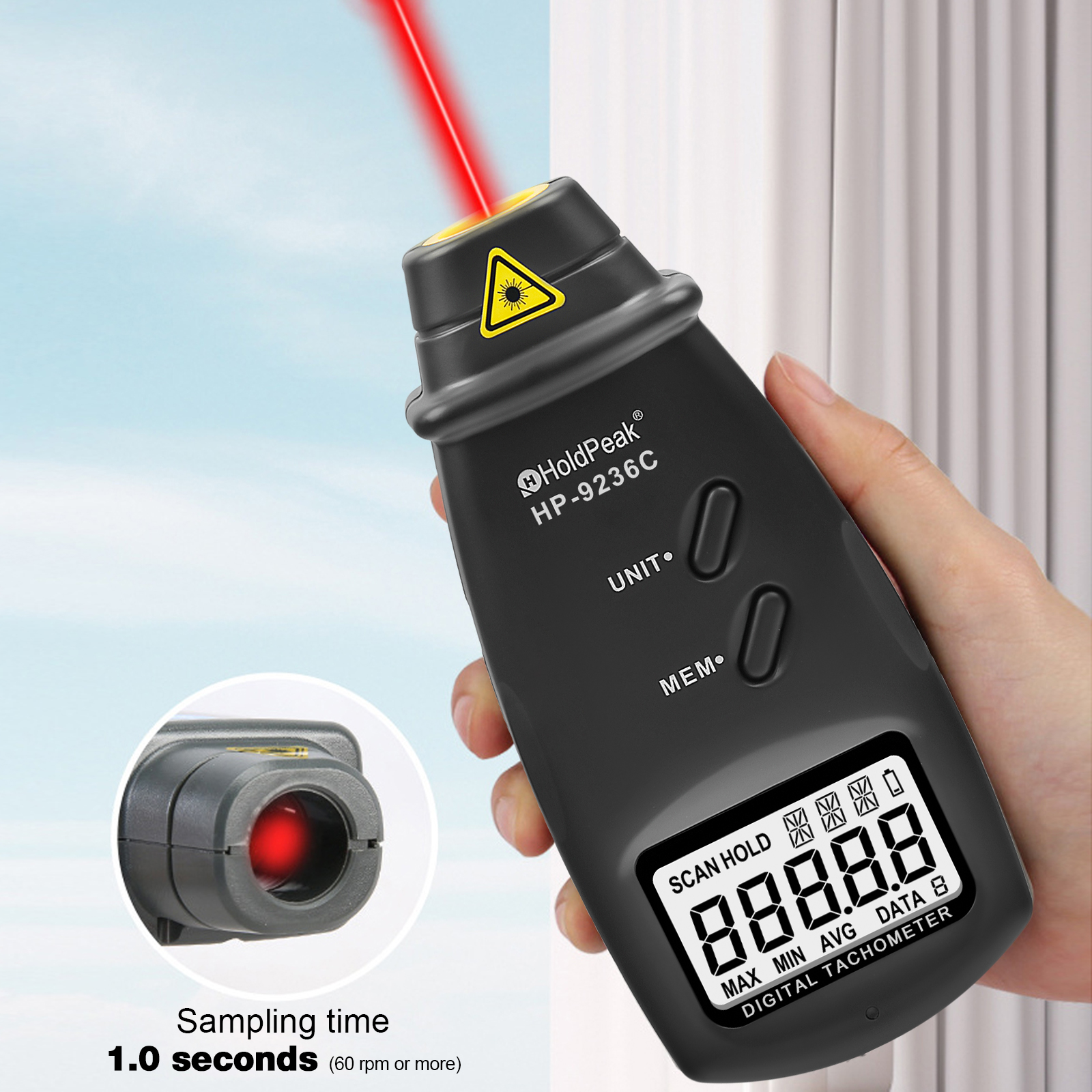 HP-9236C Digital Tachometer, 2 - Industrial Laser Tachometer avaliação e preço