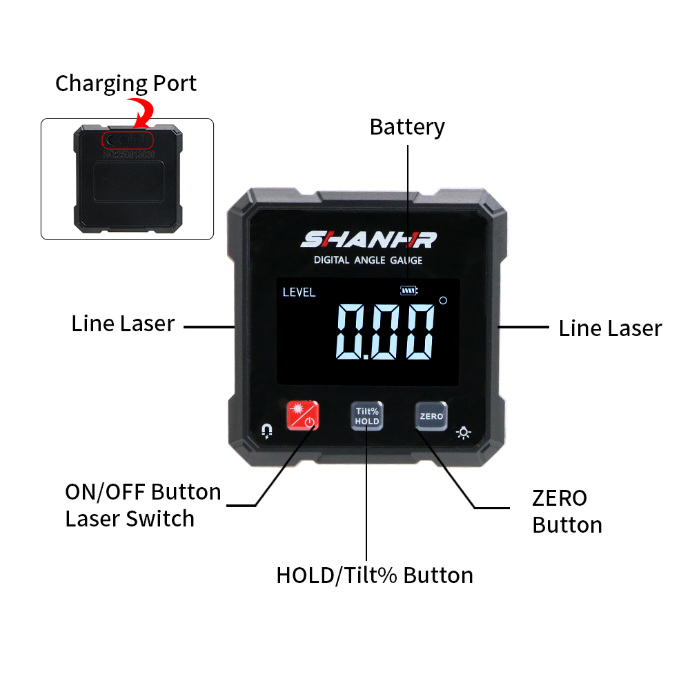 SHANHR Electronic Protractor 4 - Industrial Laser Alignment avaliação e preço